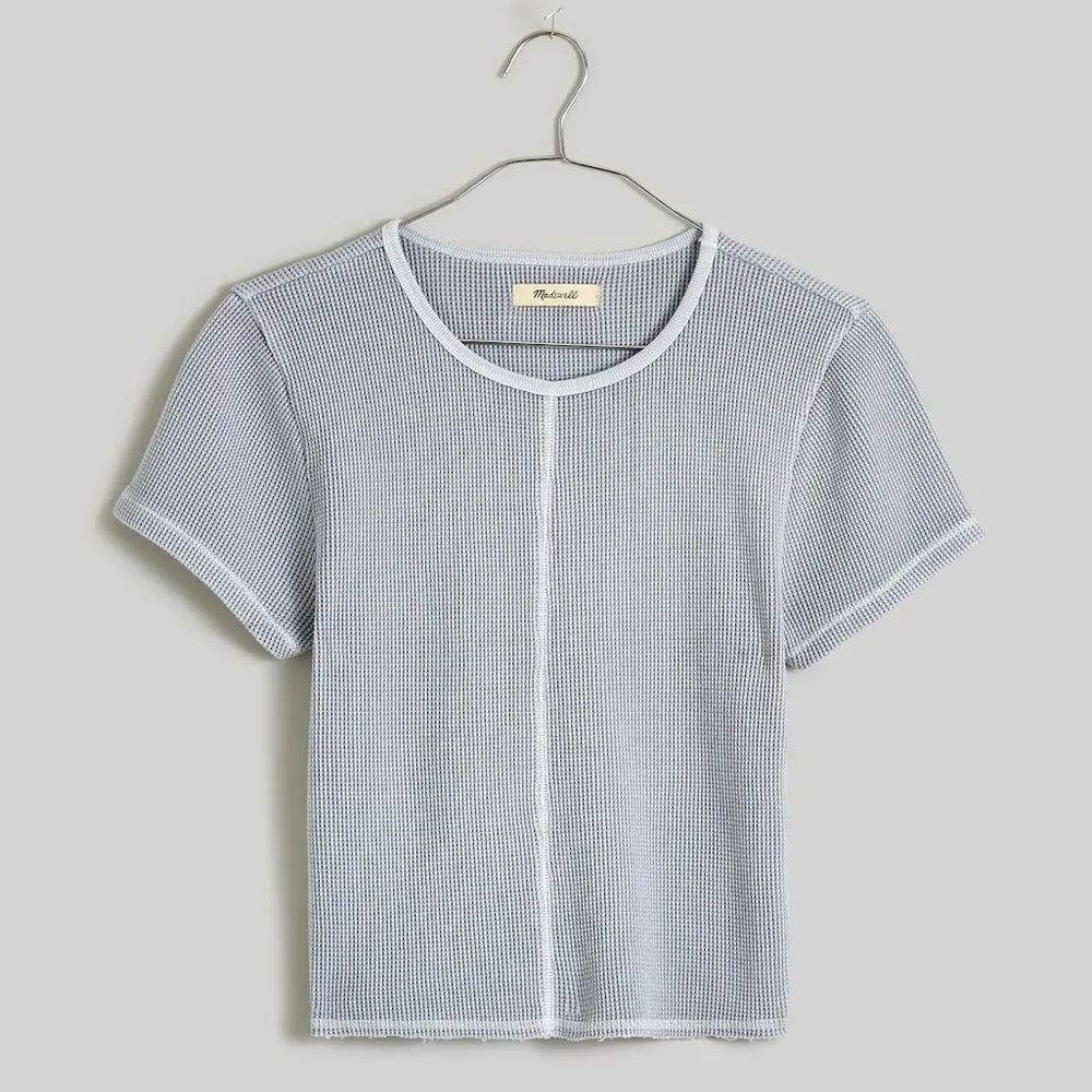 Madewell Waffle Knit Crewneck Short-Sleeve Crop Tee